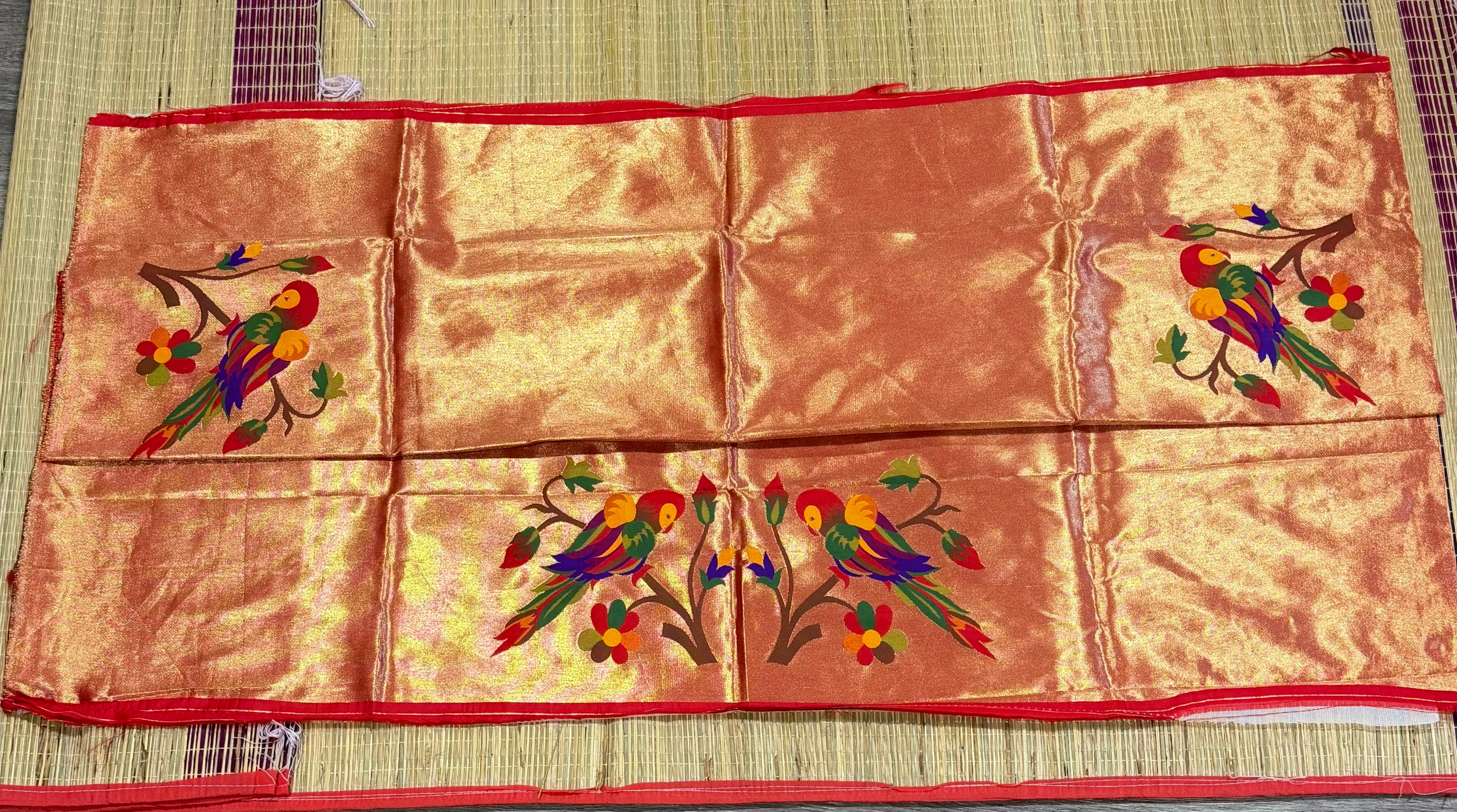 SPB-11-Semi Paithani blouse- Parrots Design