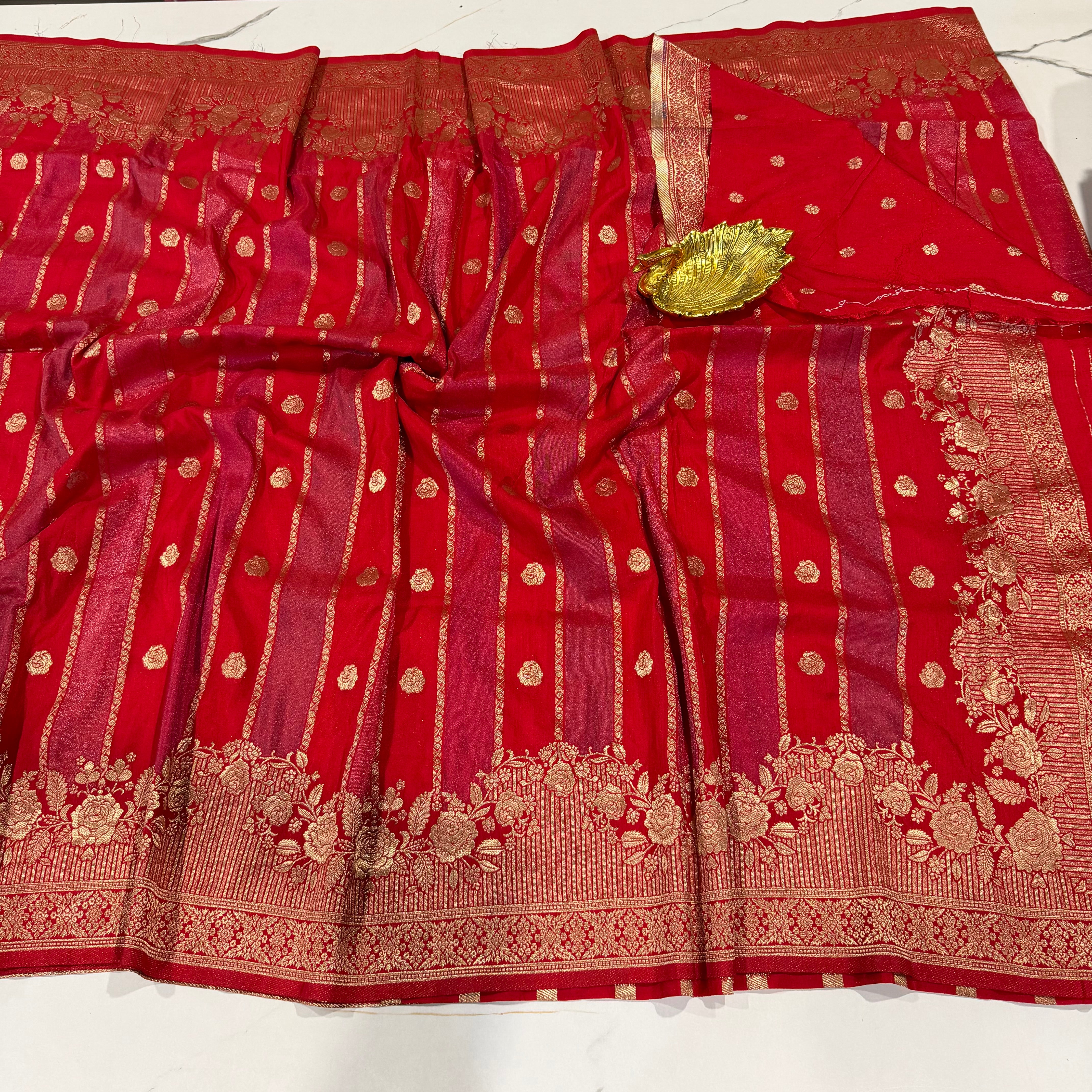 KR-1949 Red Rangkart kaddi georgette saree