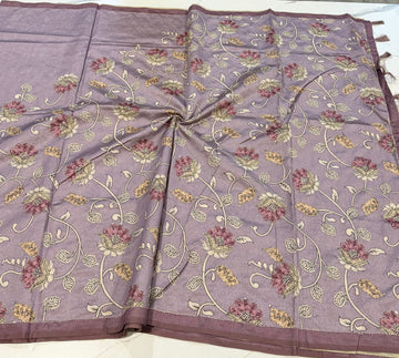 Semi Tussar Kalamkari kanta work