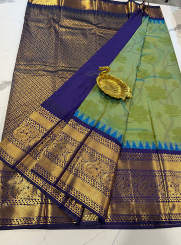GP-3100 Green Pochampally prints saree