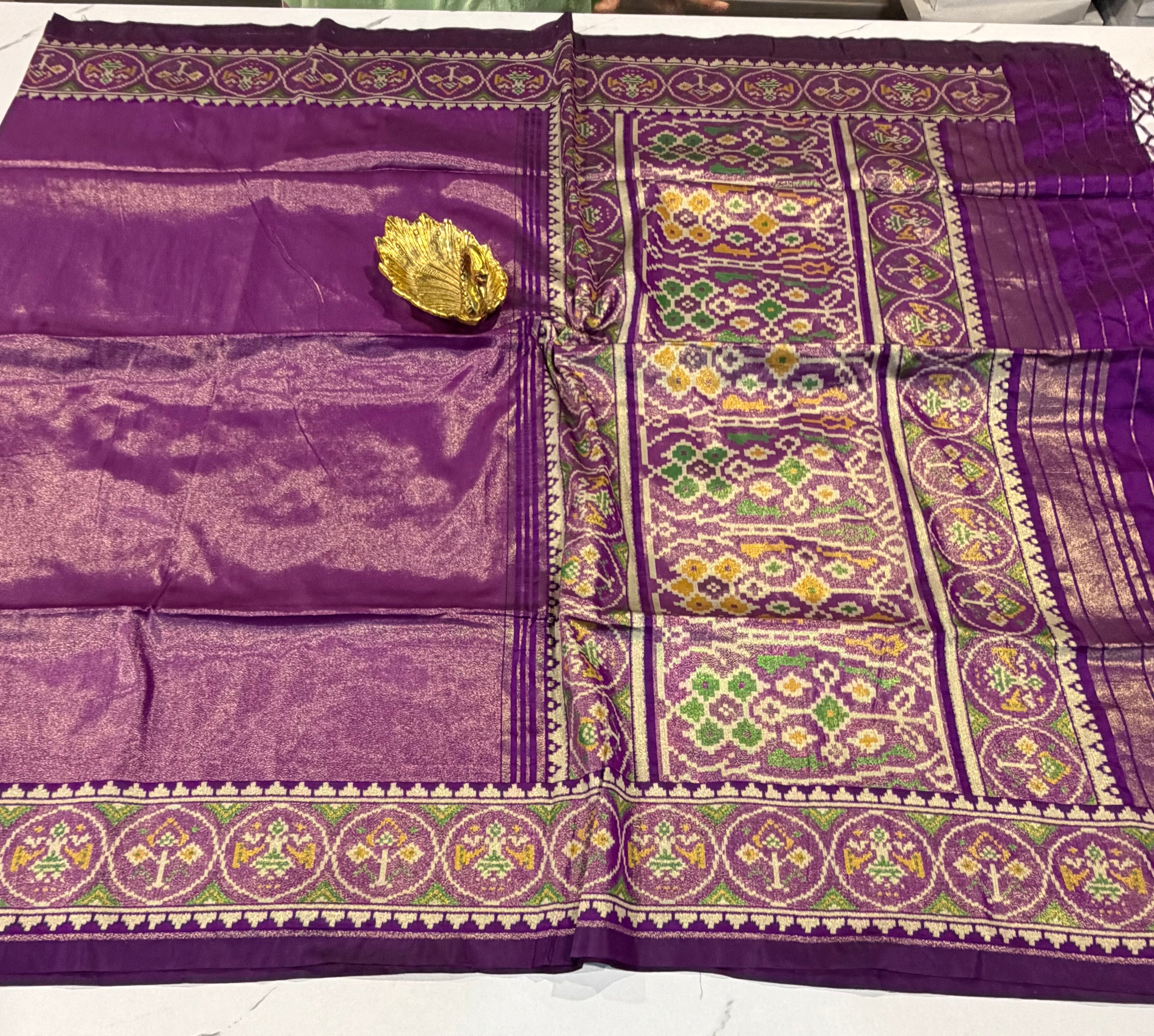 P6 tissue Patola sarees violet colour saree