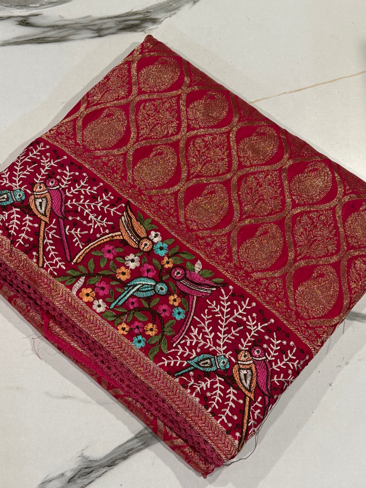 PH-3499 Ranipink Banaras katan Pettit work saree
