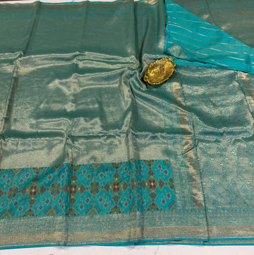 P-5400 sea blue tissue Patola saree