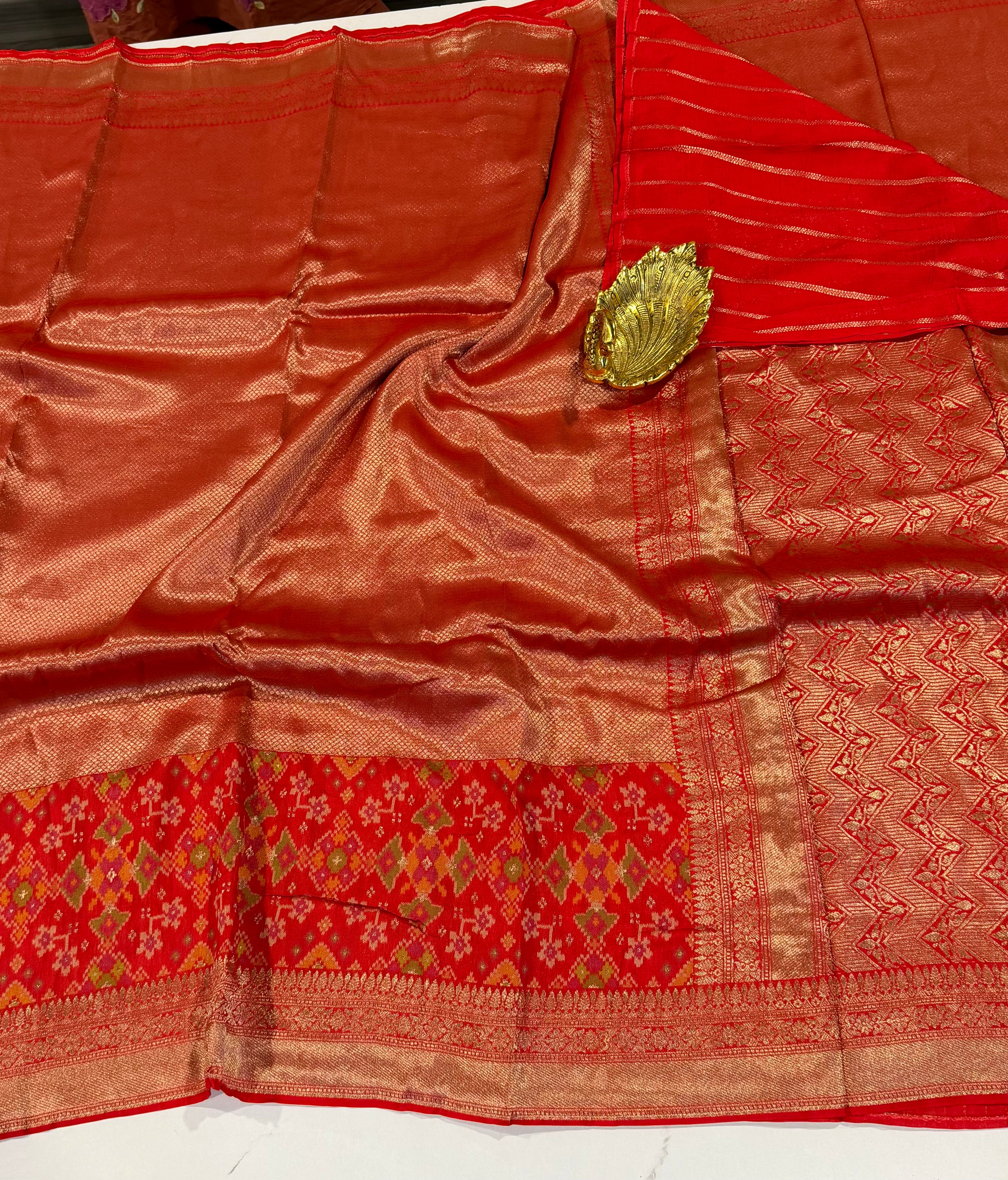 P-5400 red tissue Patola saree