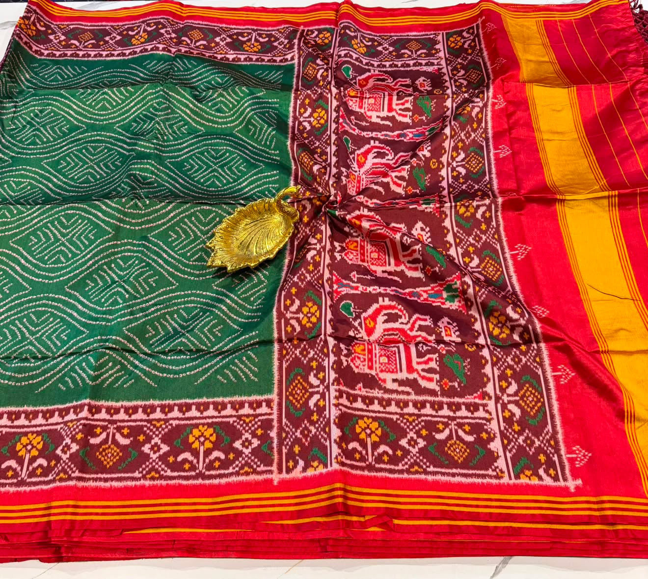 Ld-135 Banadini patola Green  saree