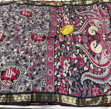 Lavender colour saree Mashru mangalagiri