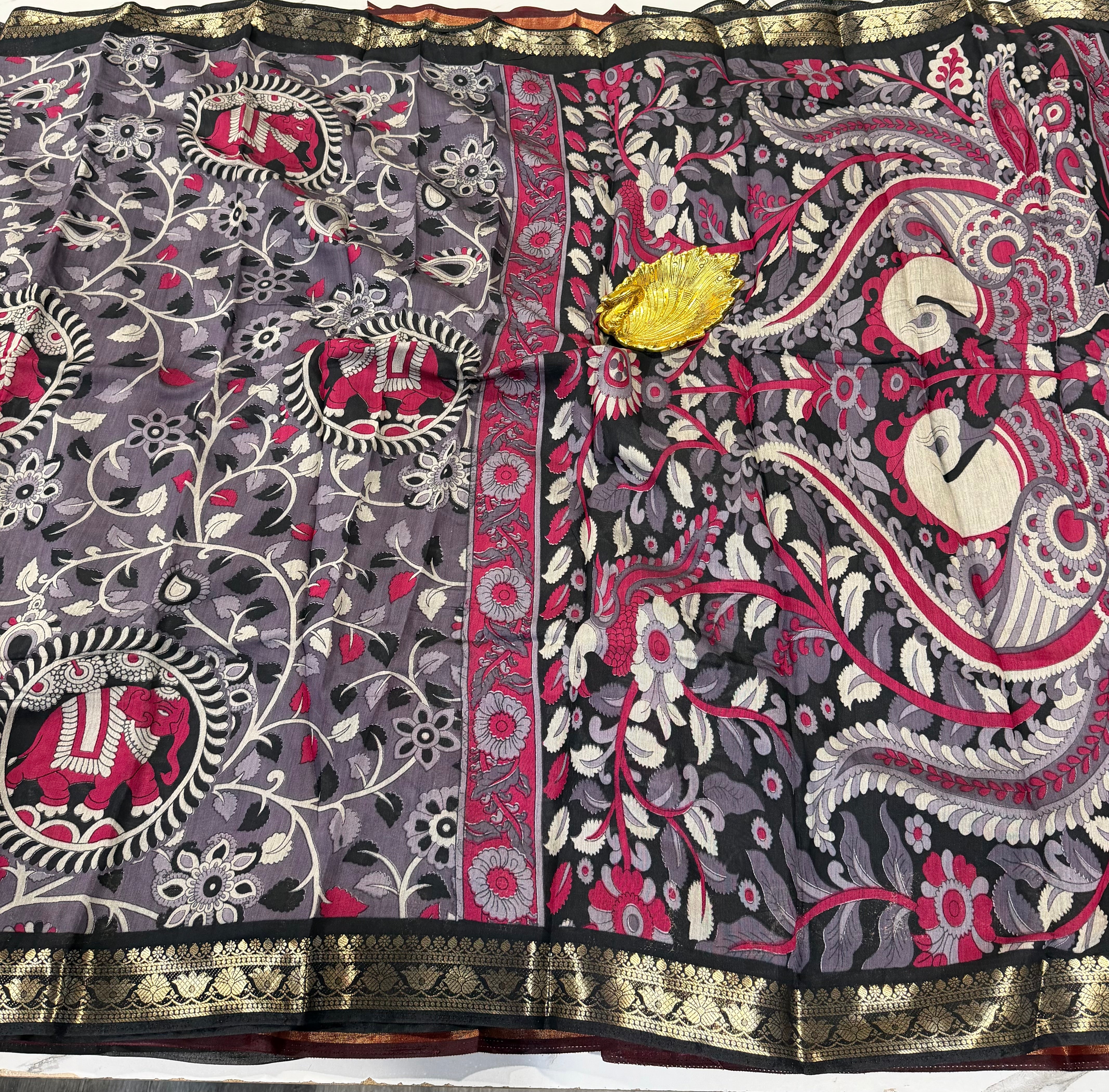 Lavender colour saree Mashru mangalagiri