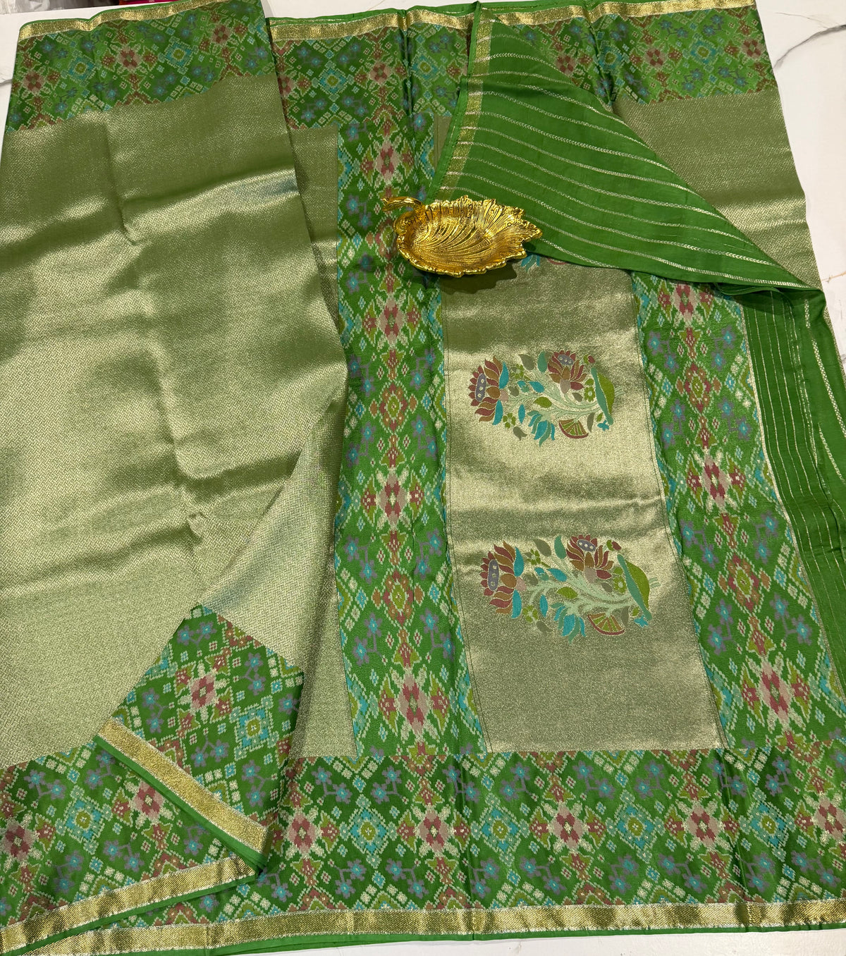 TP-6400 Green colour Fusion Patola  saree