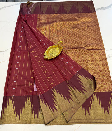 TT- 2899 Maroon  temple Gadwal saree