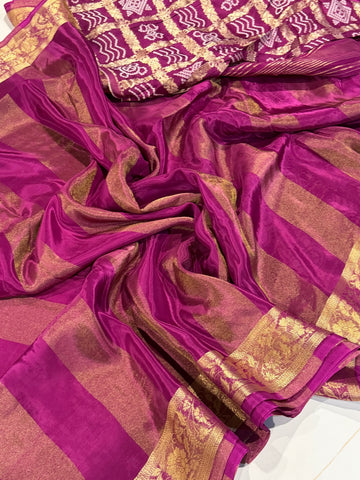 BS9 Banaras semi crepe sarees with Bandini design blouse
