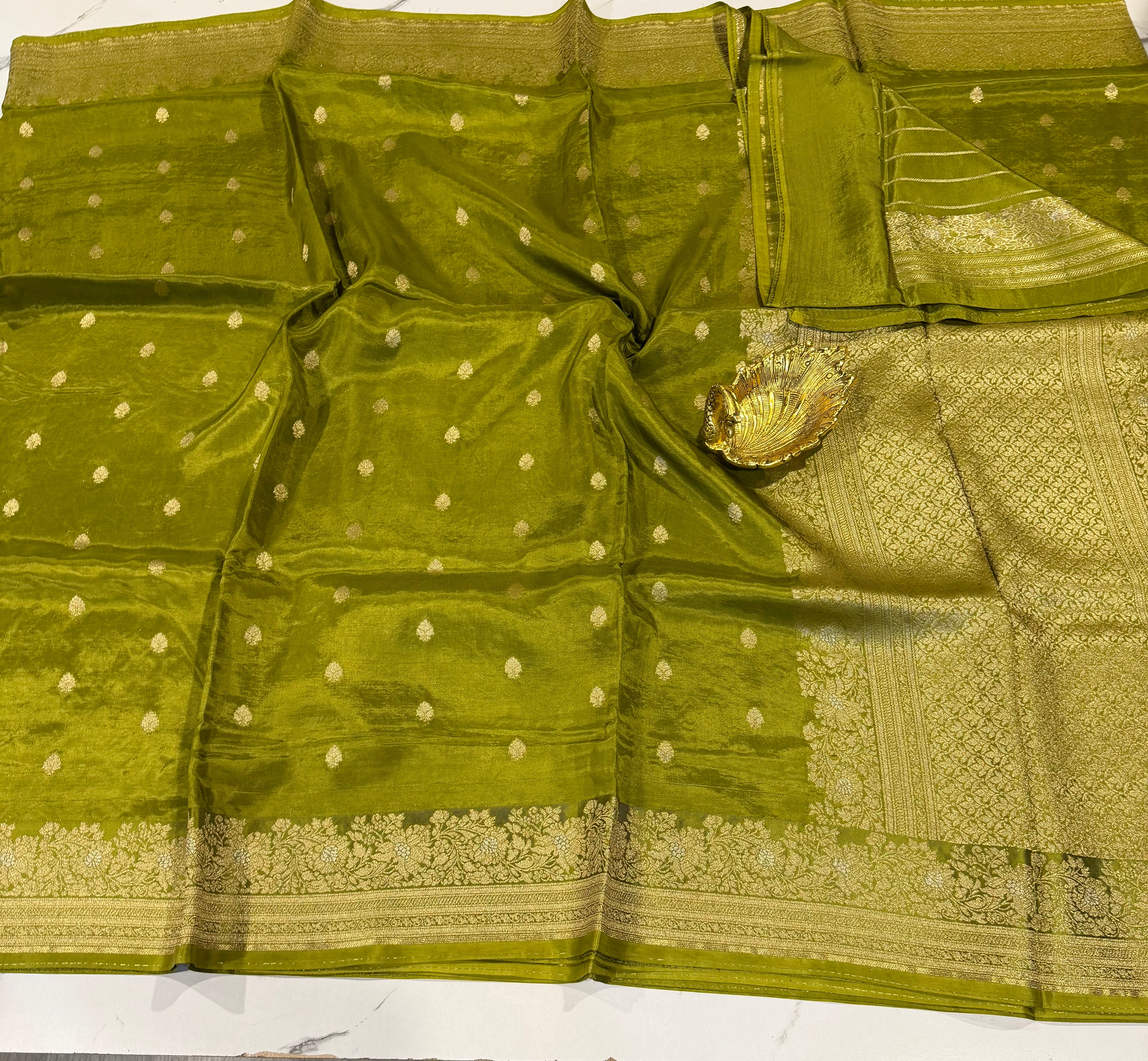 Gm-3950 banaras green mango pesara green color saree