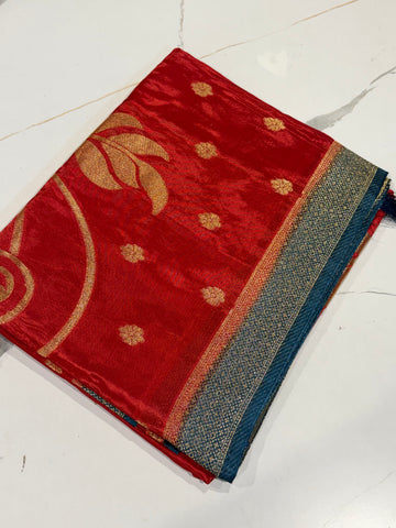 HS-2650 Red  HO crepe saree