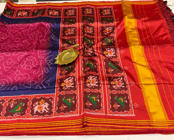 LD-2D Bandini Patola 2d pink saree