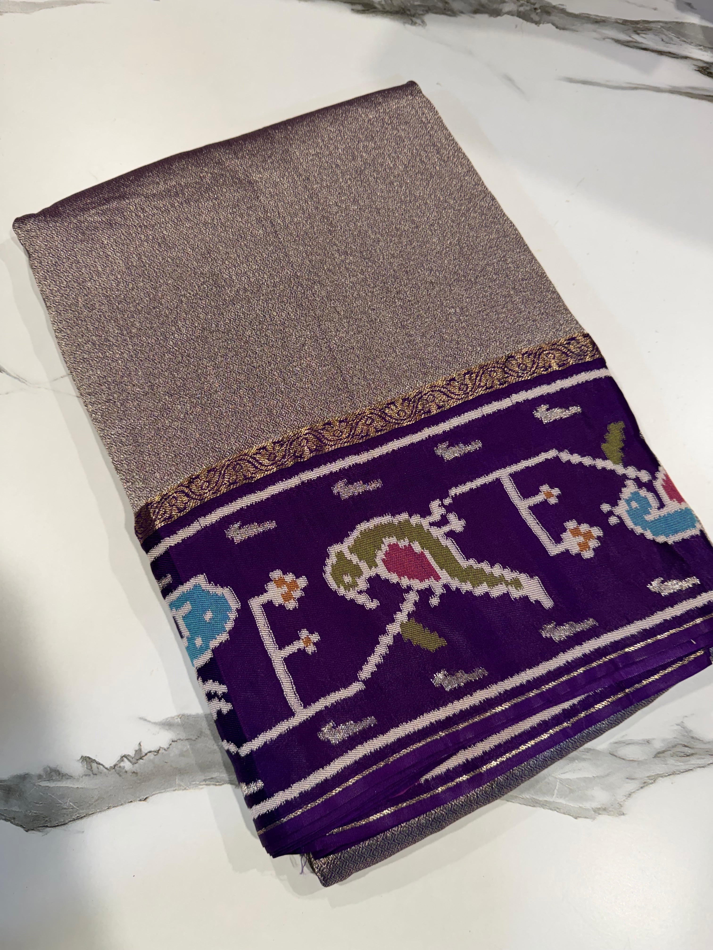 KT-5 violet colour kanchi tissue saree