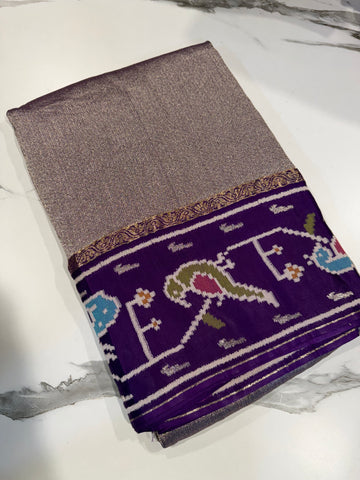 KT-5 violet colour kanchi tissue saree