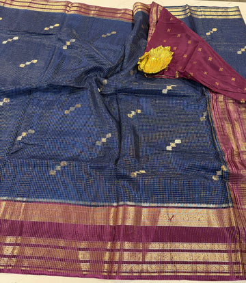 KS-23 peacock blue n wine  saree vairaoosi Vintage Kanchi saree