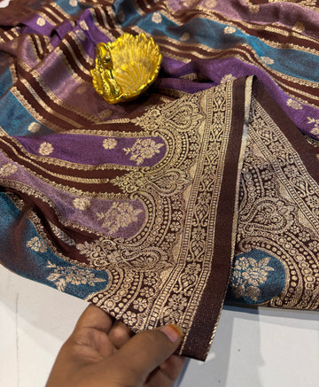 Ws-2100 Brown  Rangkart kaddi georgette saree