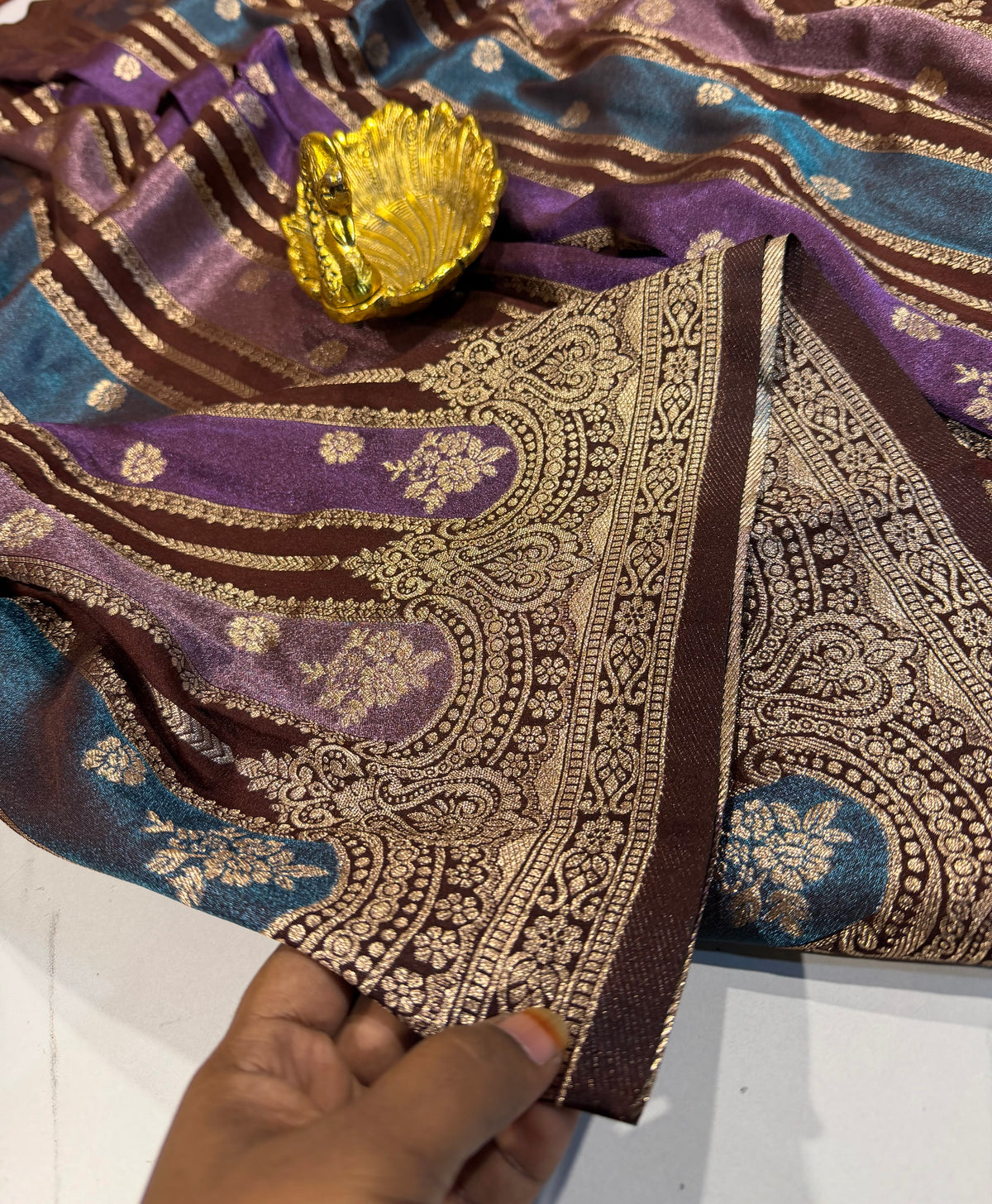 Ws-2100 Brown  Rangkart kaddi georgette saree