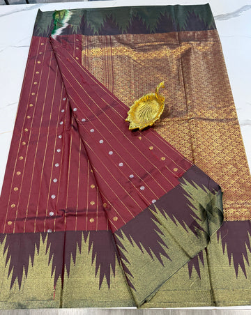 TT- 2899 Brown temple Gadwal saree