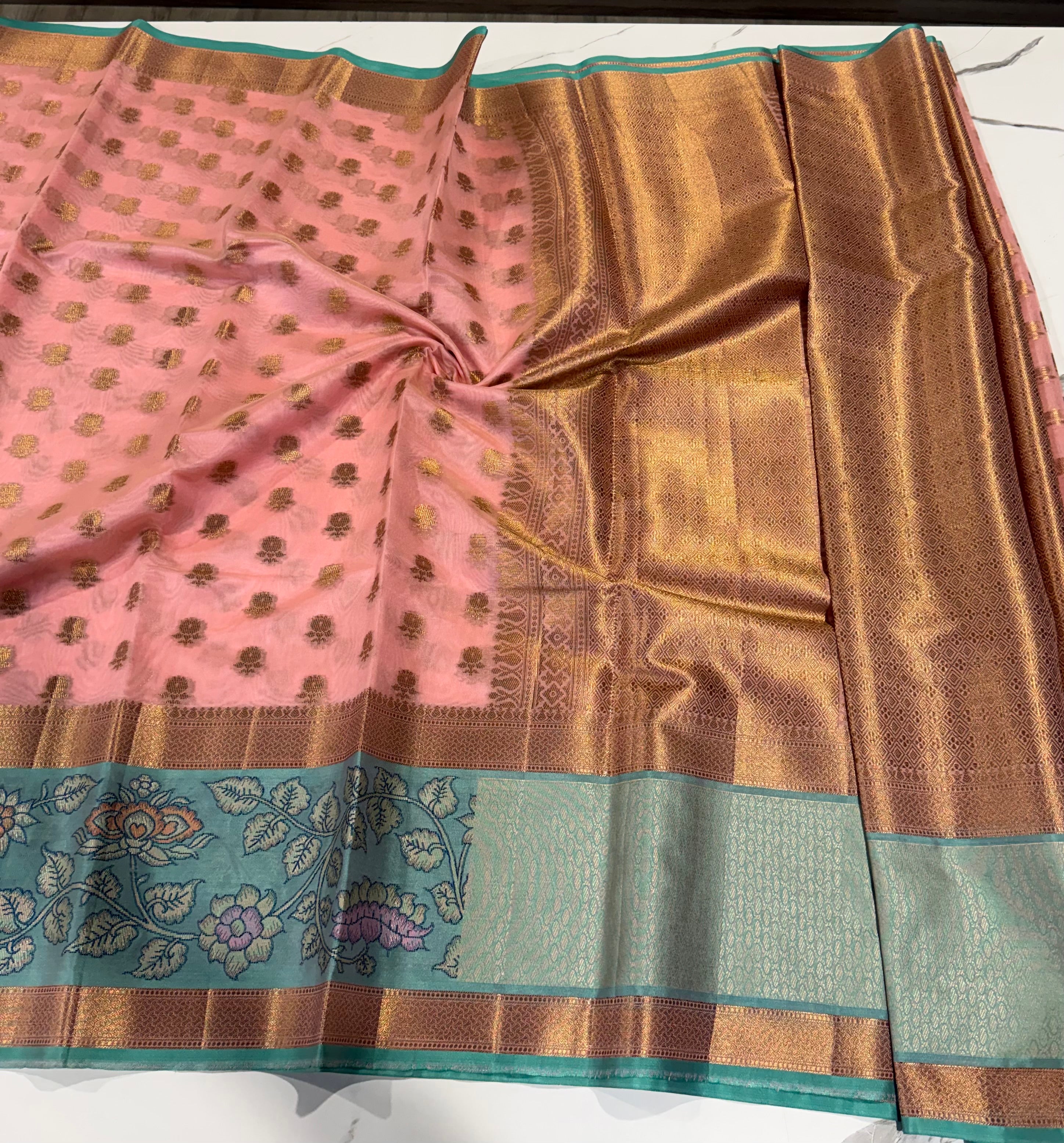 Banaras Kora sarees Pink