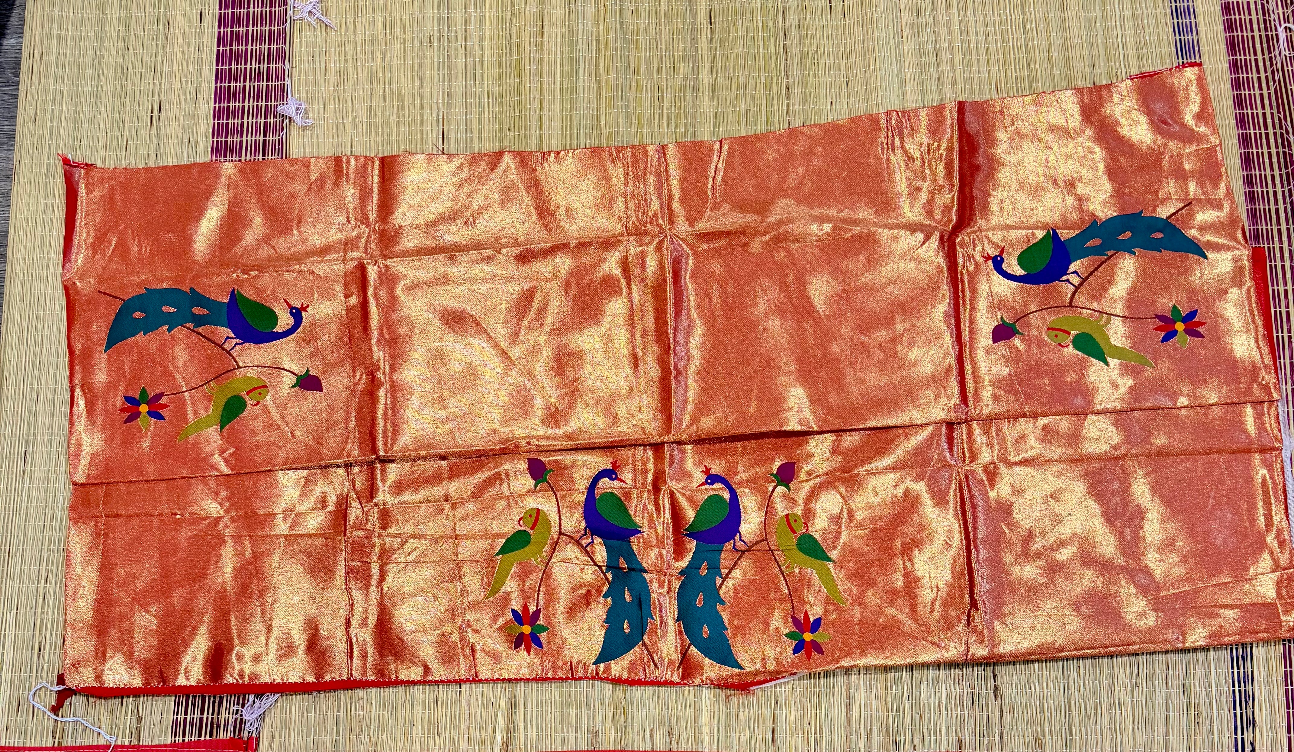 SPB-13-Semi Paithani blouse - Peacocks Design