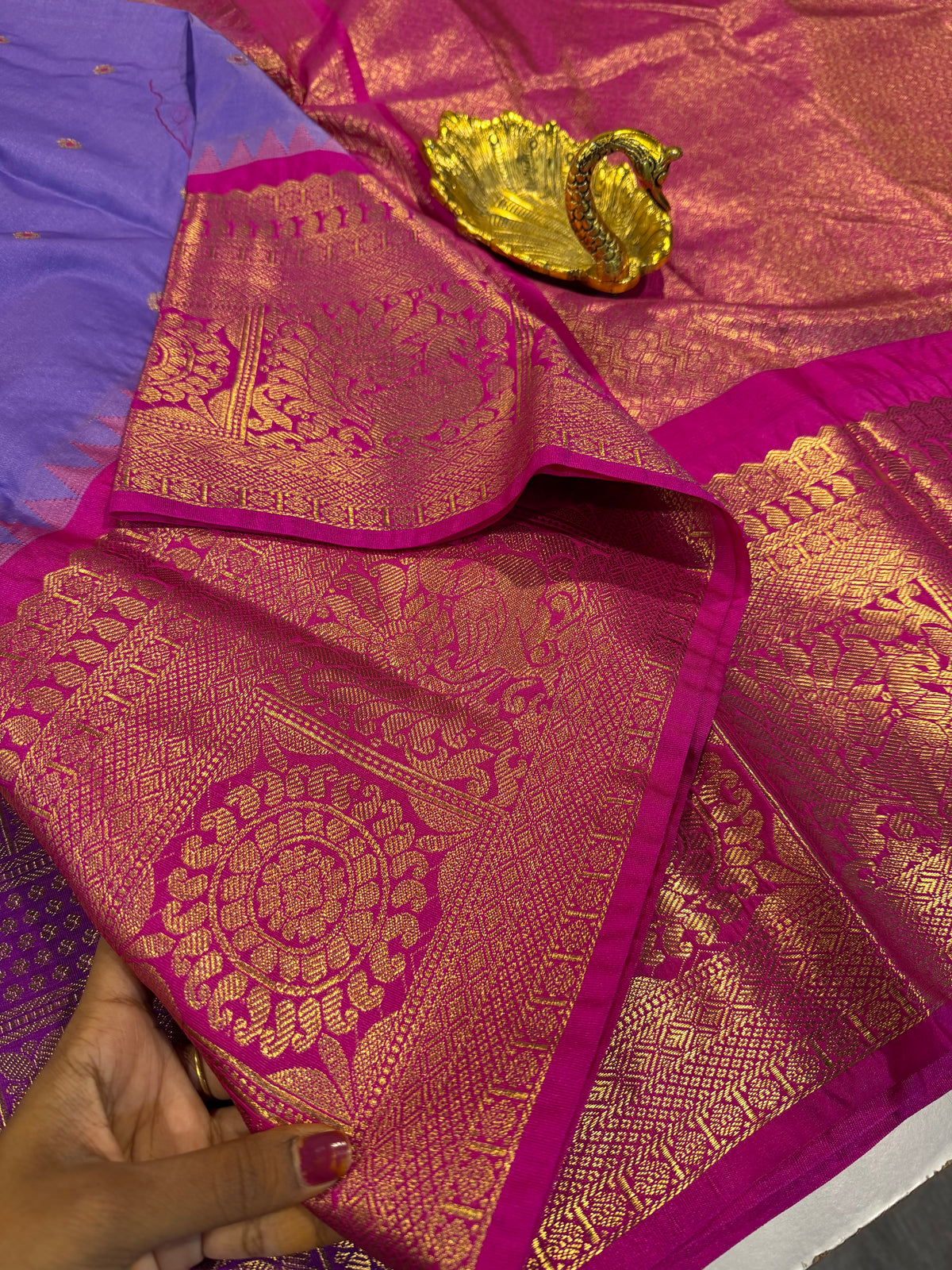 LD-G2299 vintage Semi Gadwal lavender and pink with butta saree