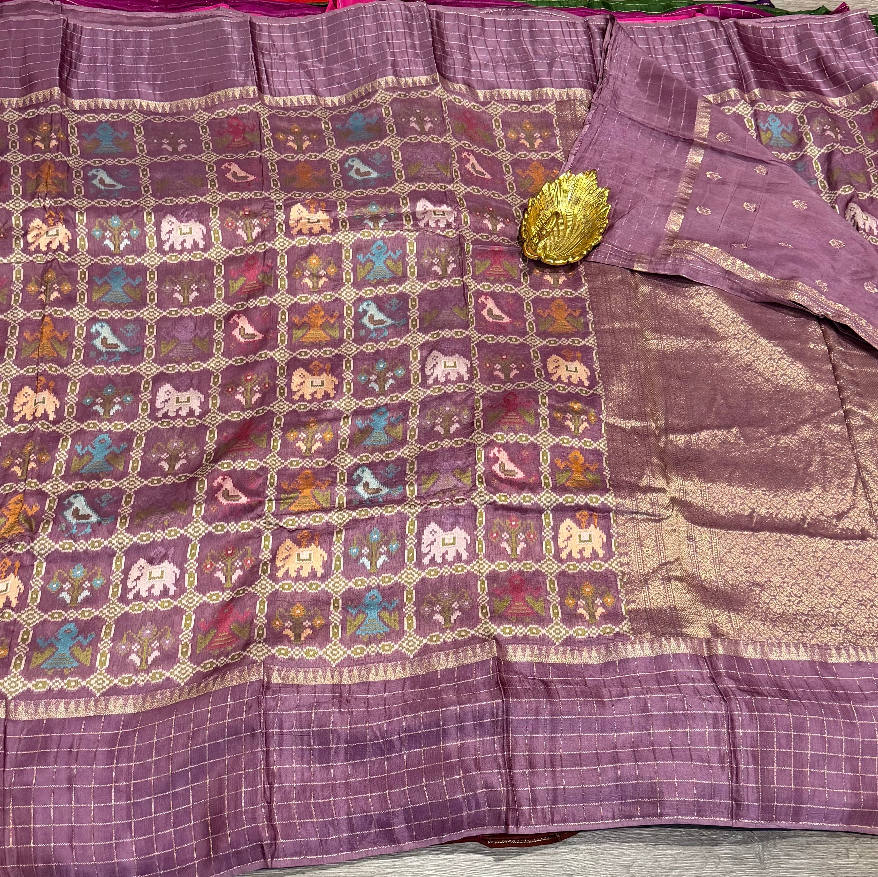 PT-475 Mauve patola moonga crep saree