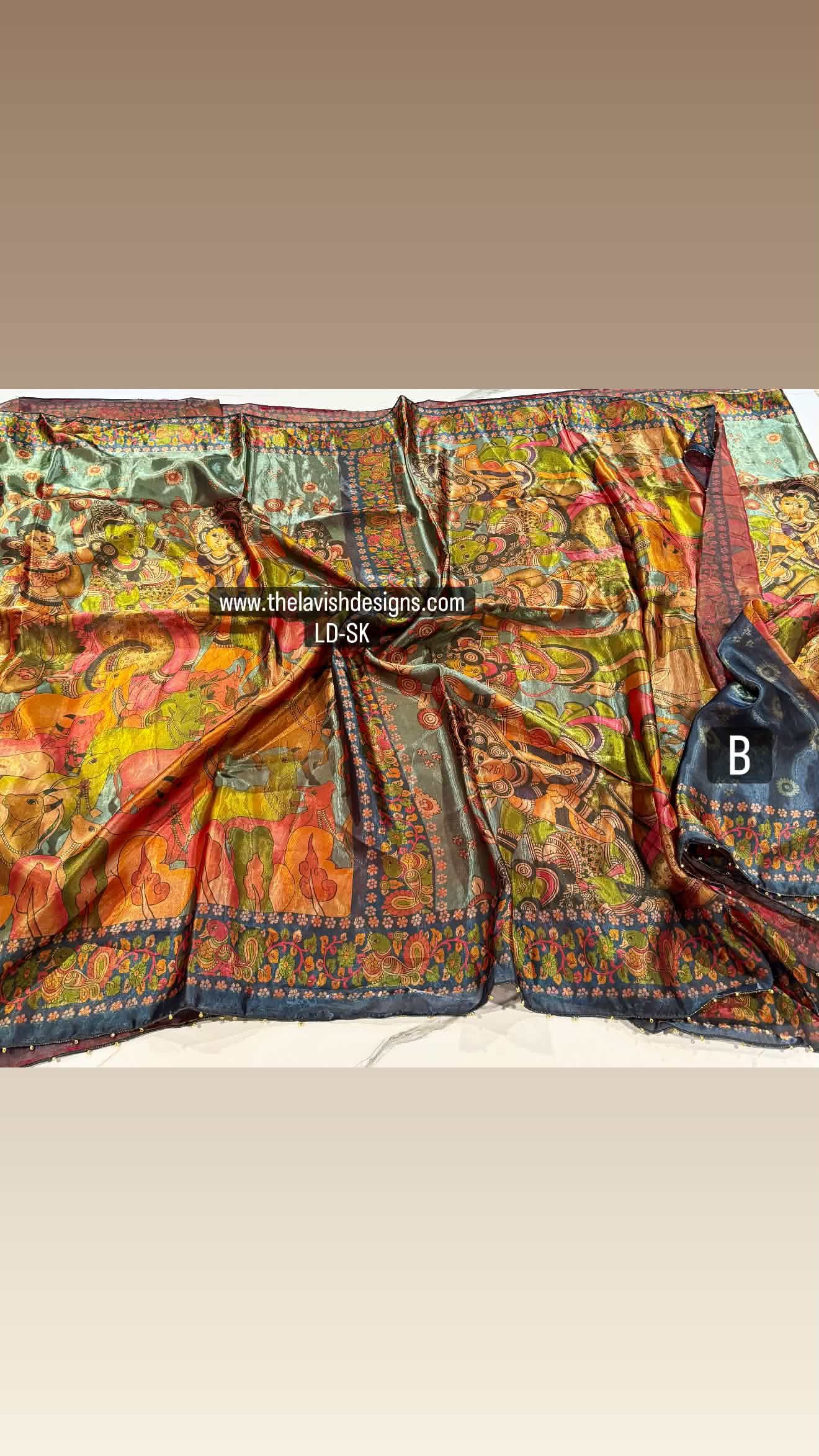 Fusion Kalamkari LD-SK Grey n blue