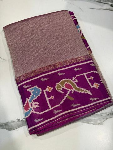 KT-5 purple  colour kanchi tissue saree