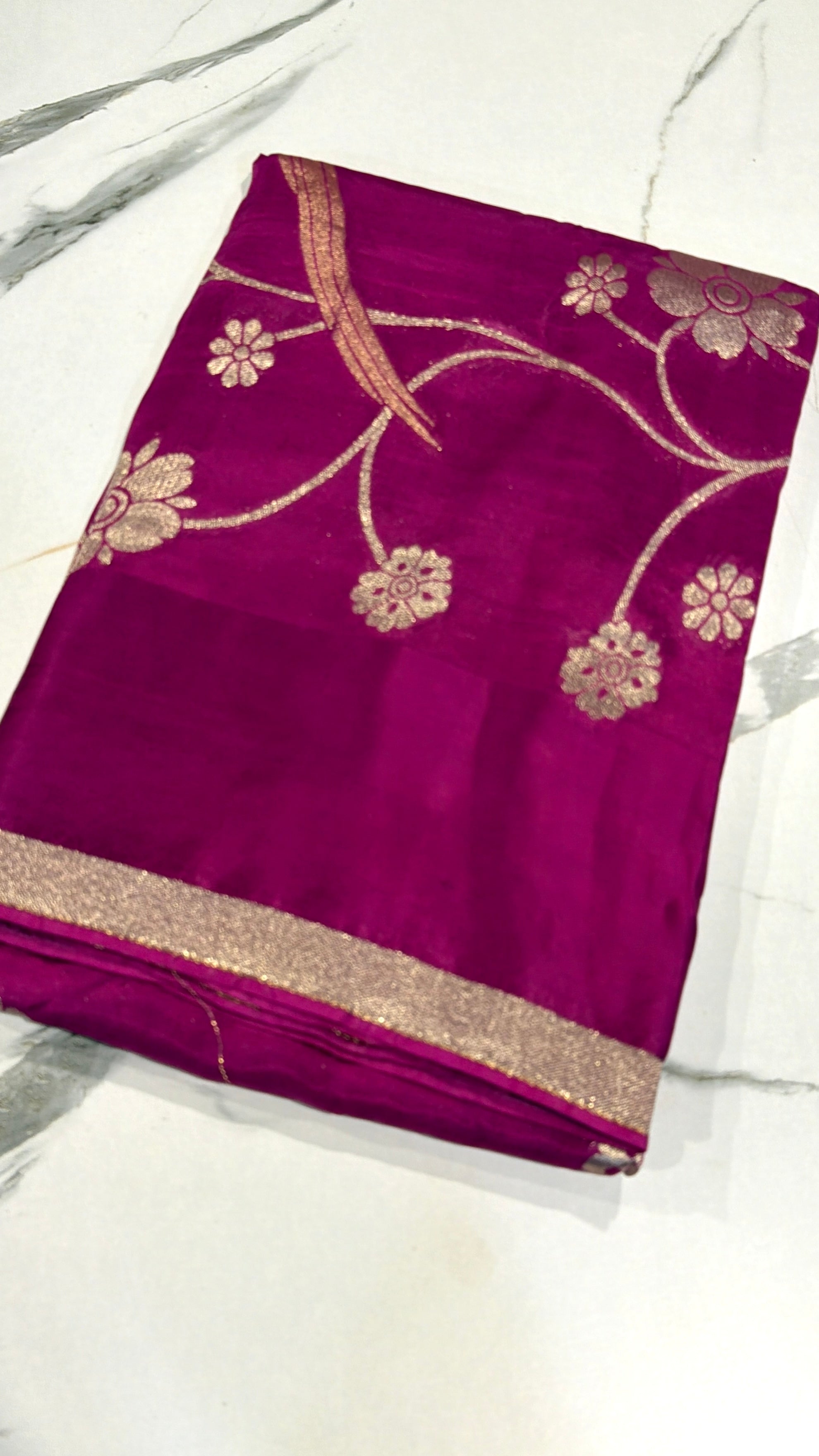 CP-42 Magentha  colour Paithani crep saree