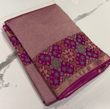TP-6400 purple colour Fusion Patola  saree