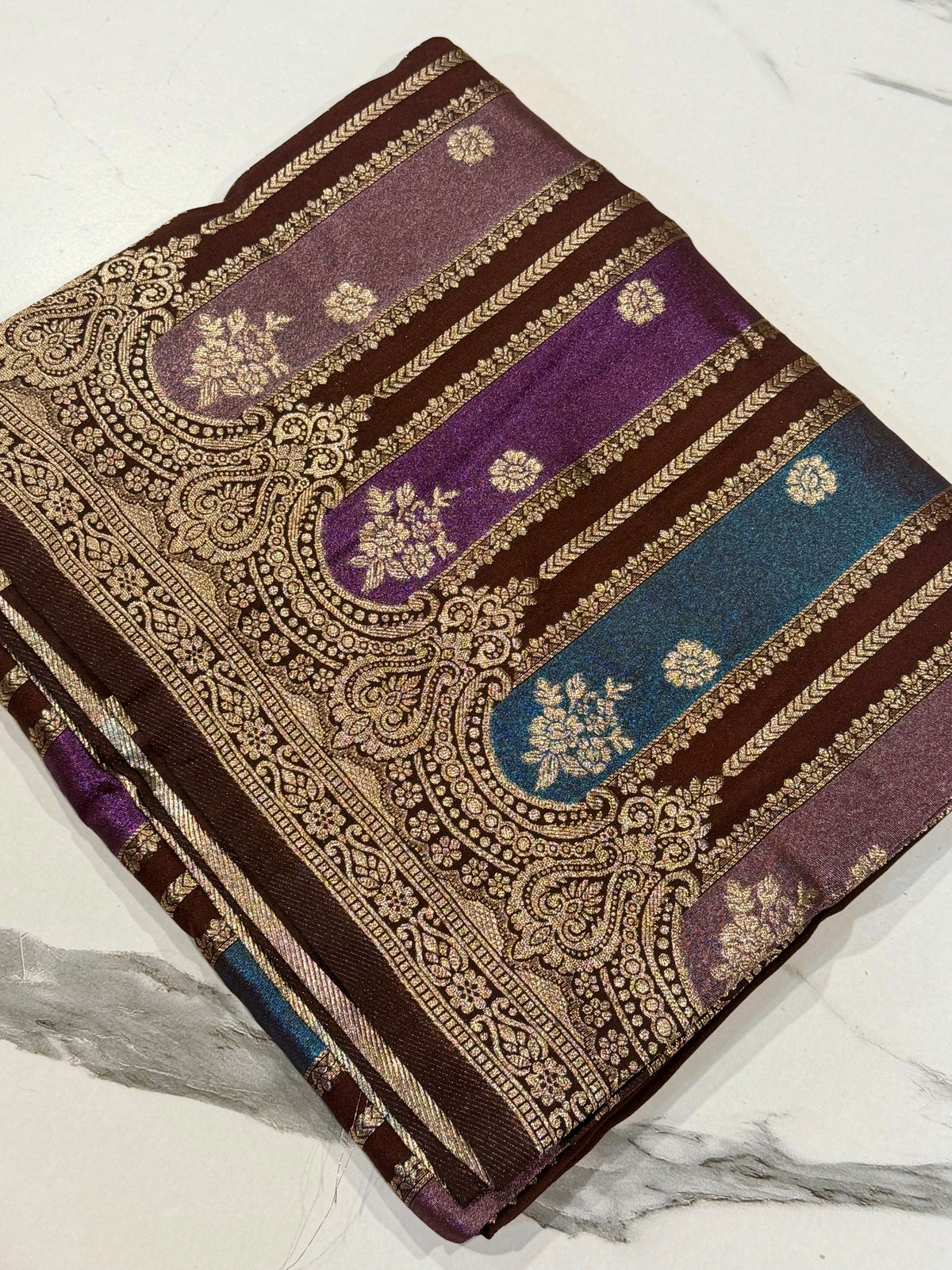 Ws-2100 Brown  Rangkart kaddi georgette saree