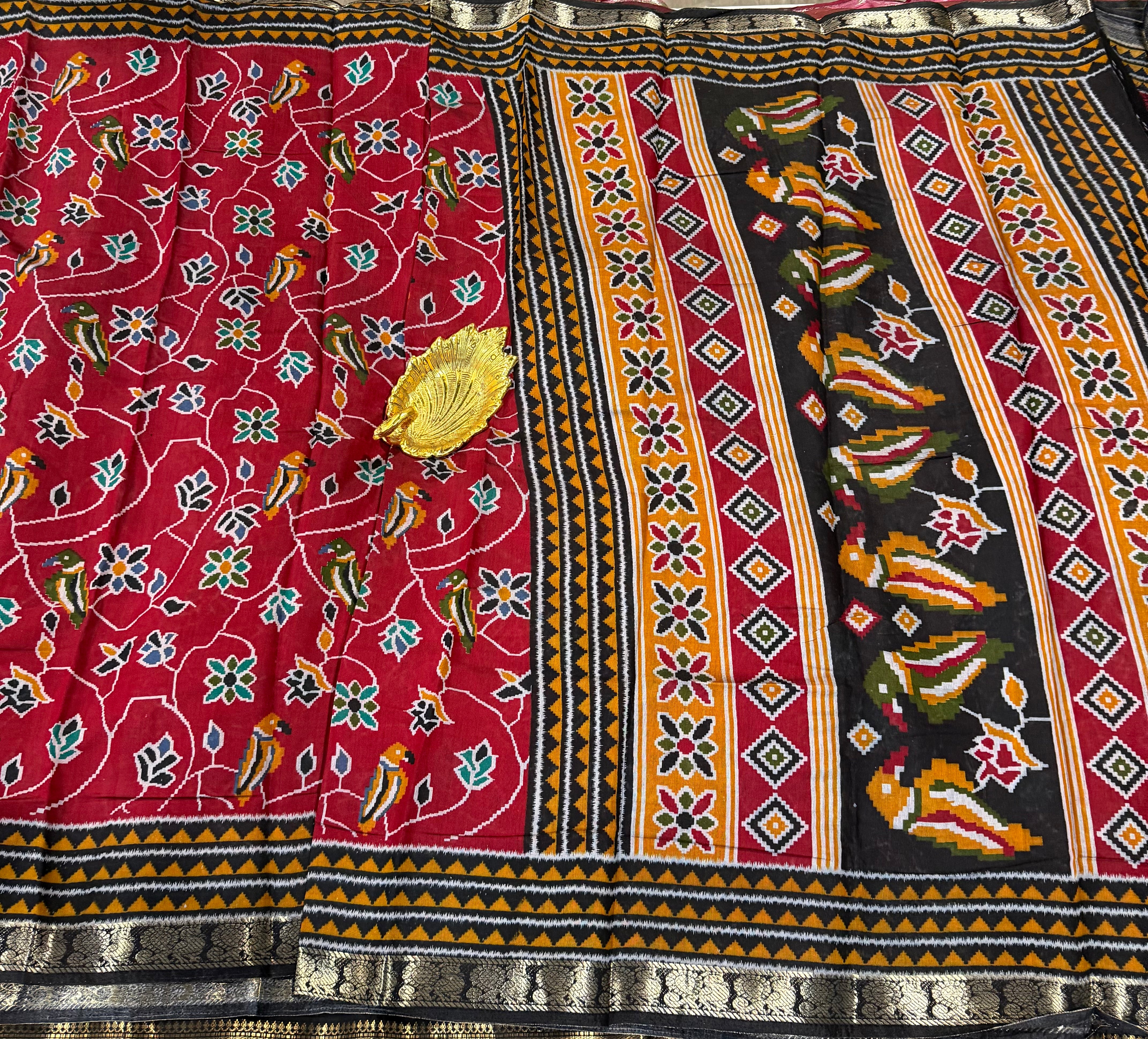 Red saree Mashru mangalagiri
