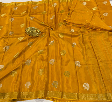 AB-3100 yellow Binny crepe saree