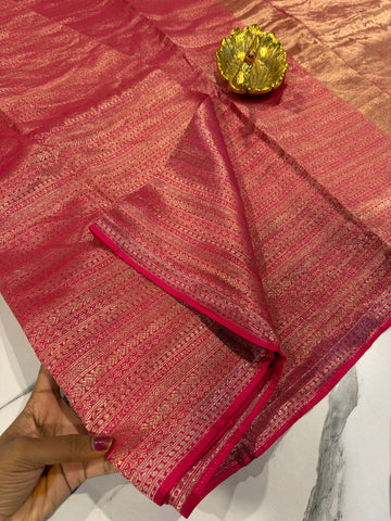 AR-5100 Ranipink  colour kanchi tissue saree