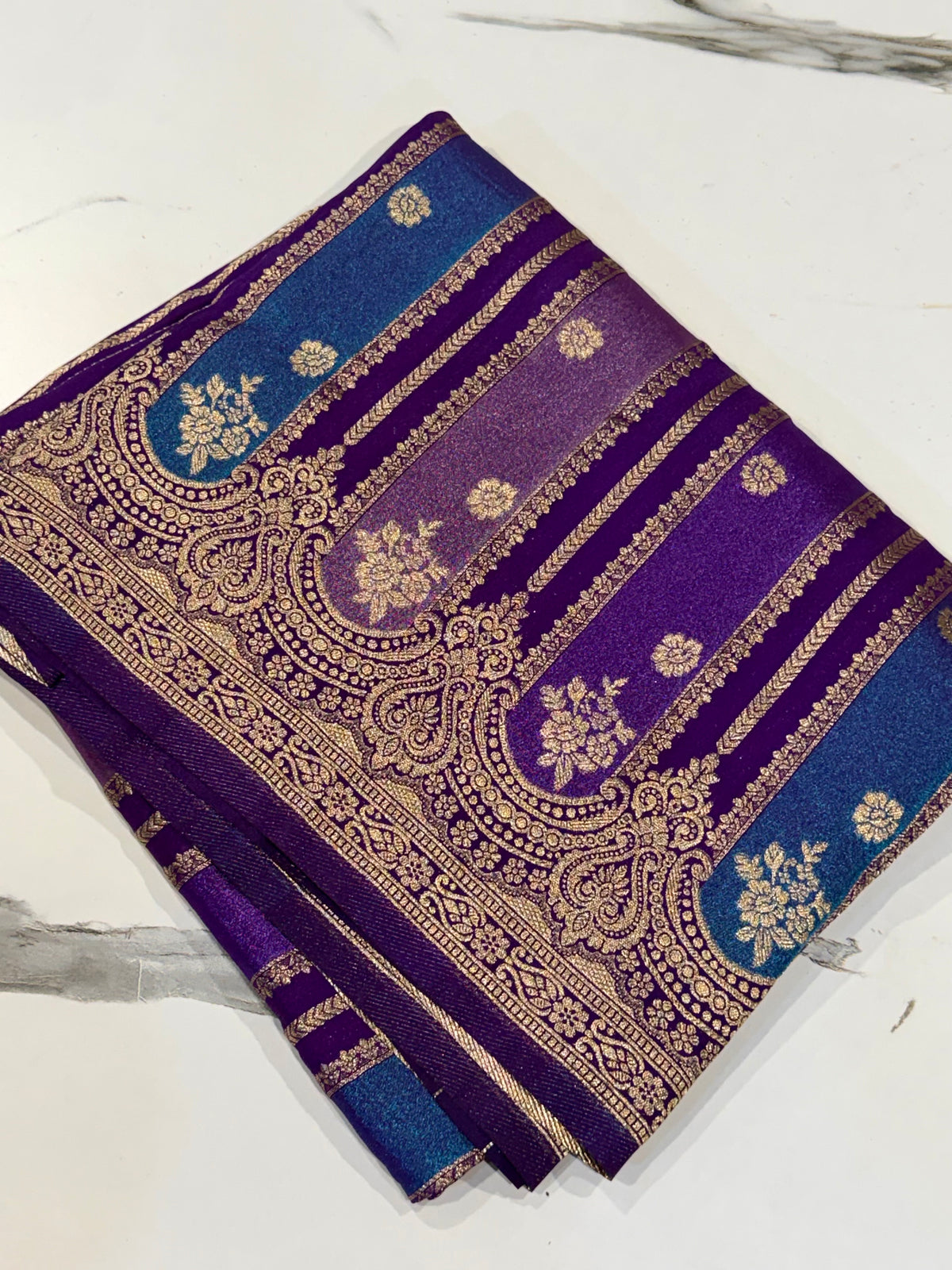 Ws-2100 violet Rangkart kaddi georgette saree