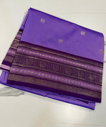 SNP-1499 Lavender n Brinjal saree