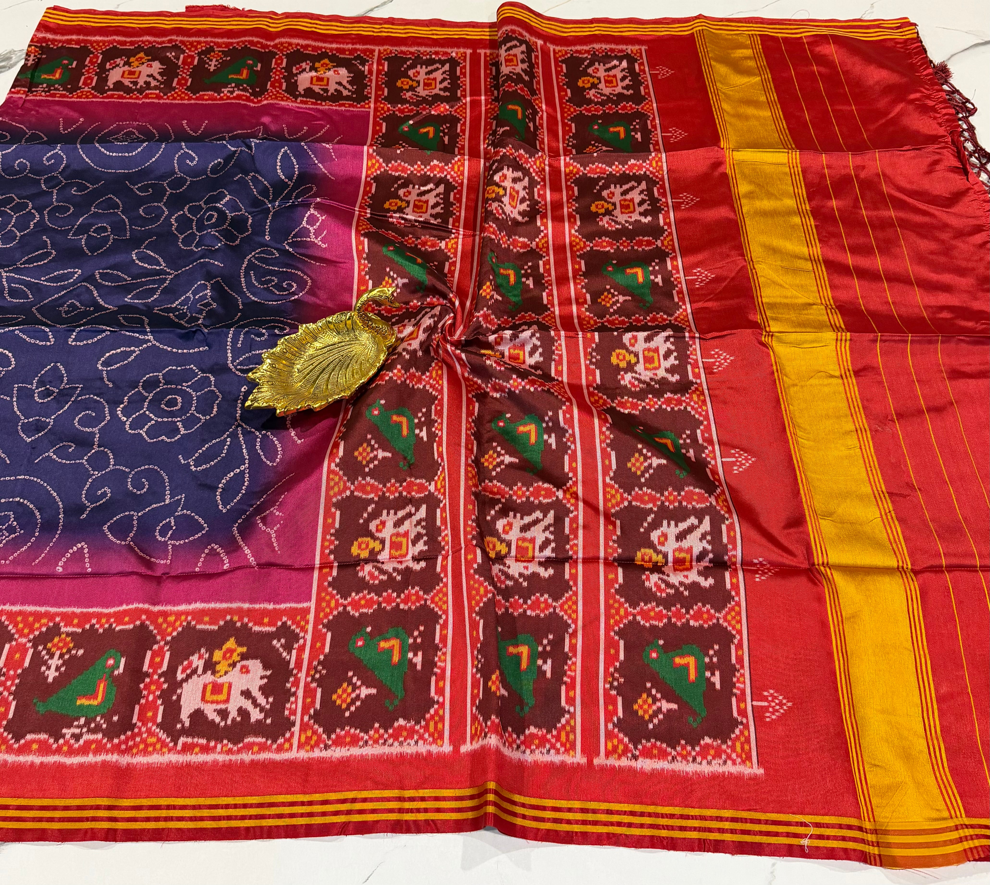 LD-2D Bandini Patola 2d blue saree