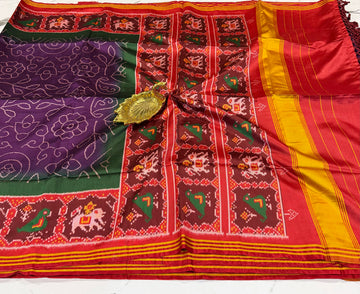 LD-2D Bandini Patola 2d purple saree