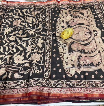 Black colour saree Mashru mangalagiri