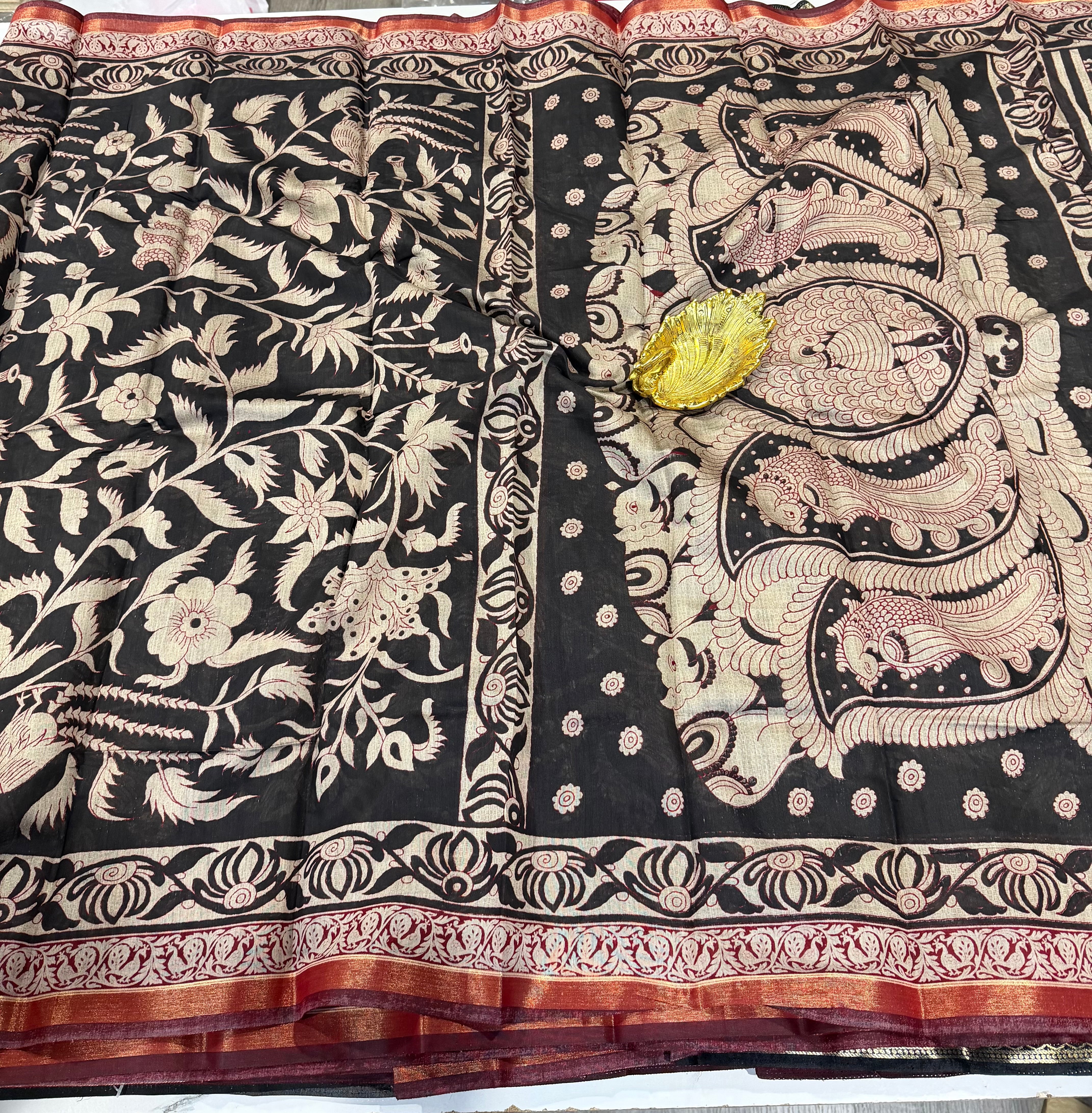 Black colour saree Mashru mangalagiri