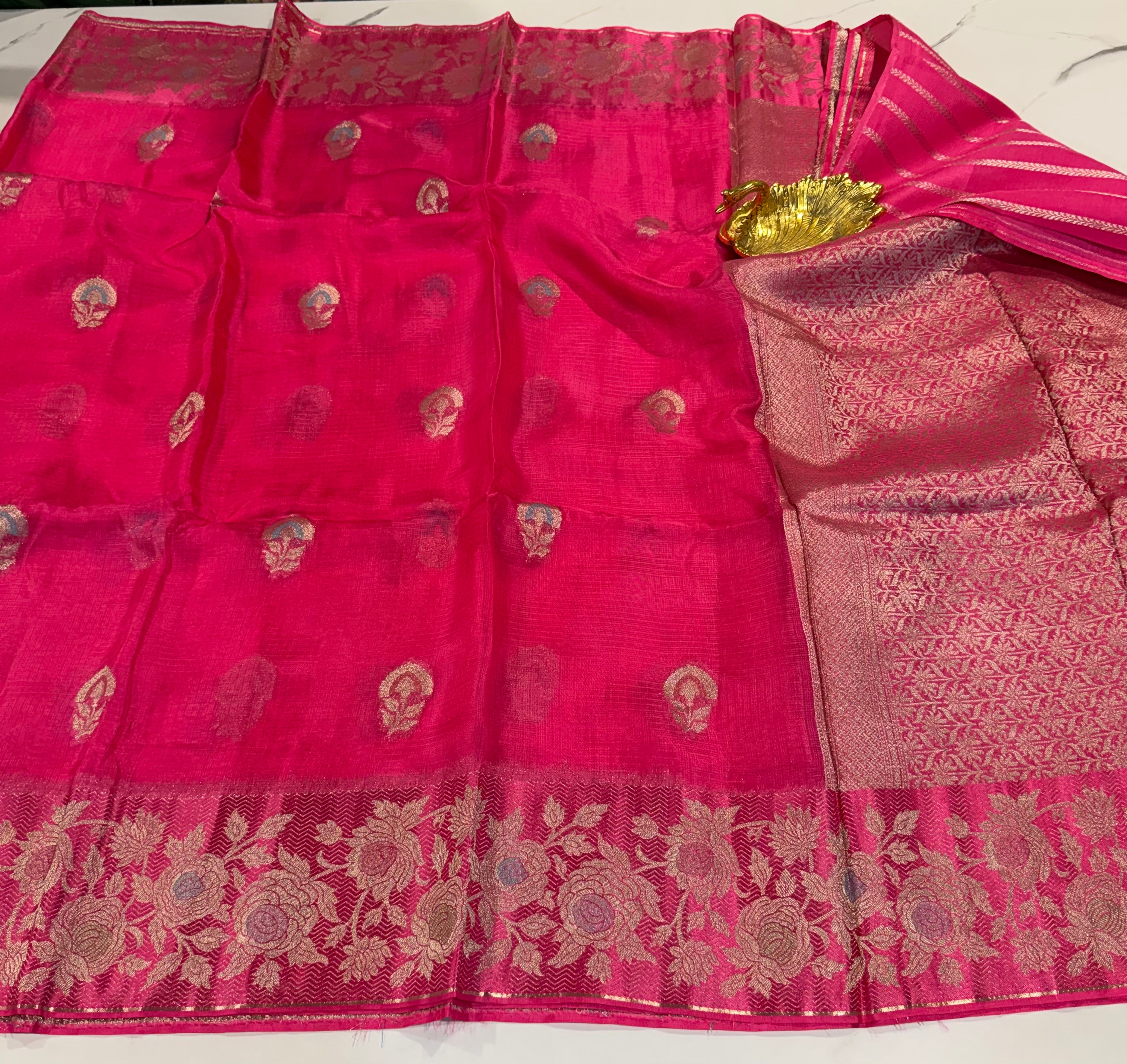 kM-47 Ranipink saree Manipuri Kota silk