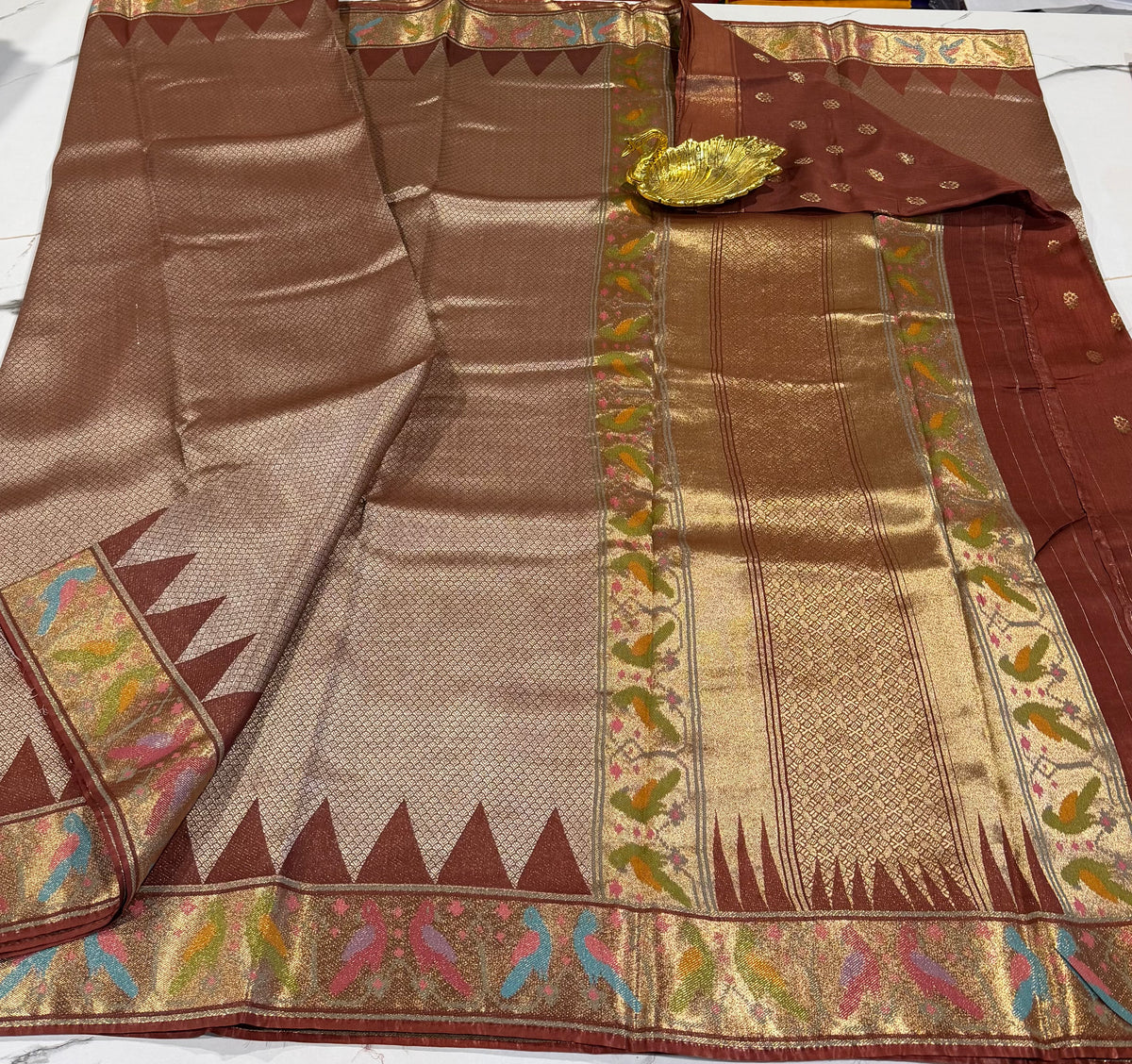 P-4900 Brown Patola tissue saree