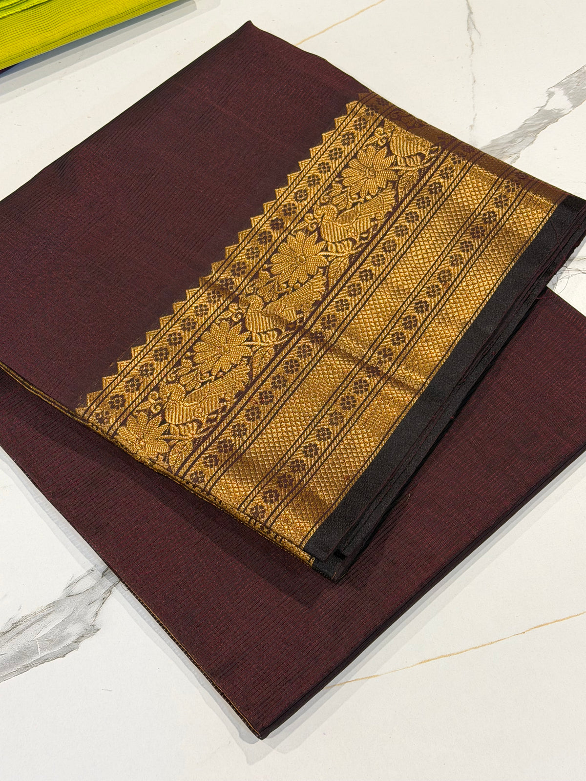 Red-3999 Brown  Colour Pure Handloom Mangalagiri Pattu saree