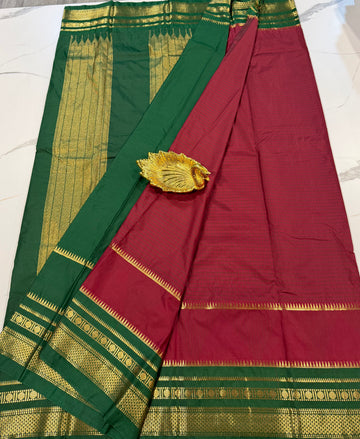 MG-2900 maroon n green Mangalagiri Gadwal saree