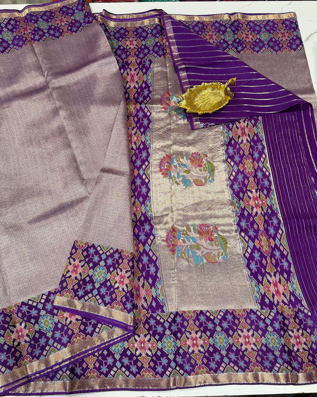 TP-6400 violet  colour Fusion Patola  saree