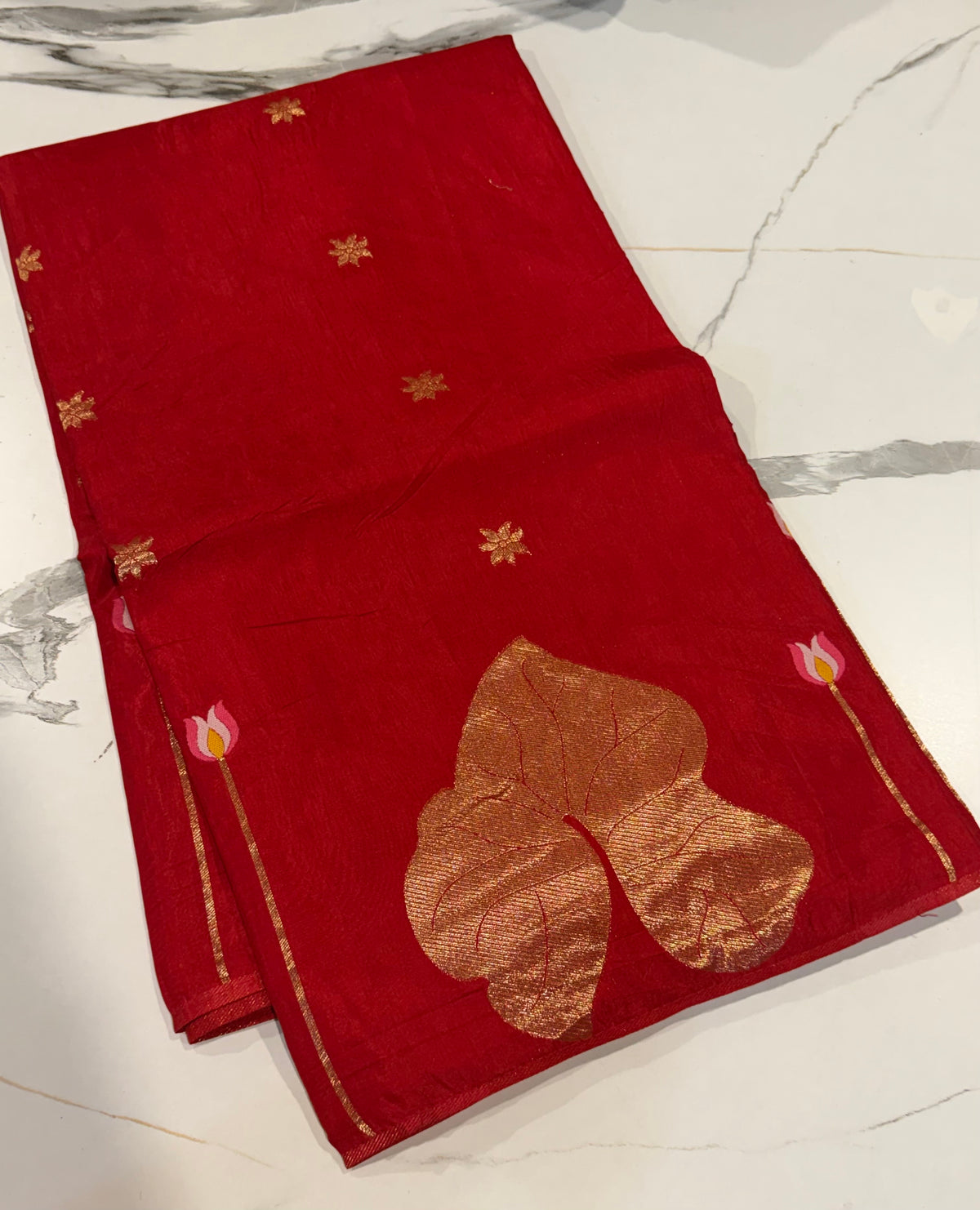 HL-2650 Red Ho crepe saree