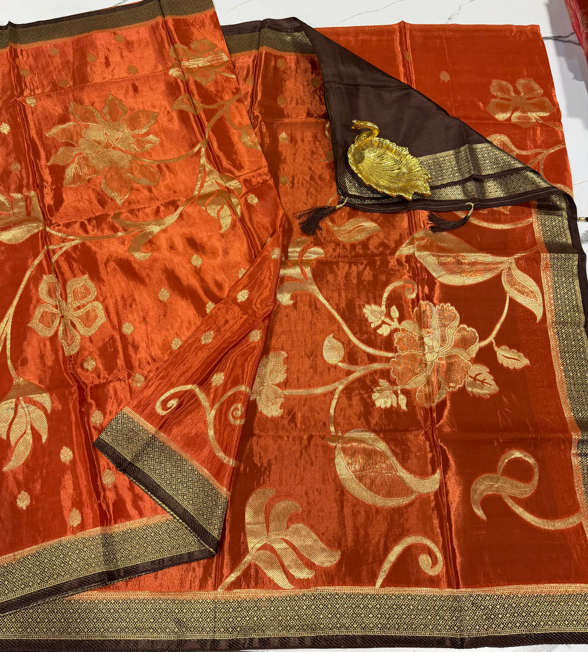 HS-2650 Rust HO crepe saree