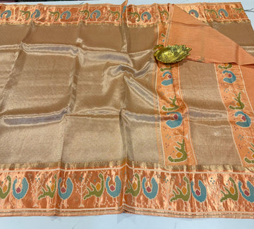 KT-5 sky blue colour kanchi tissue saree