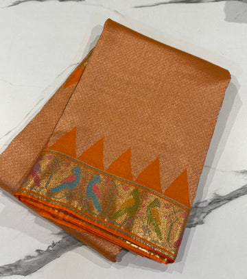 P-4900 Orange Patola tissue sarees